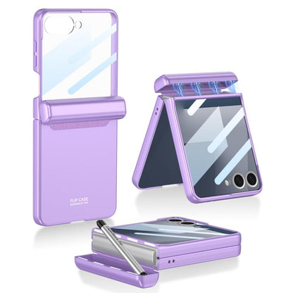 GKK Integrated Magnetic Full Coverage Flip Phone Case with Pen Box+Pen, For Samsung Galaxy Z Flip7 5G, For Samsung Galaxy Z Flip6 / Flip7 FE