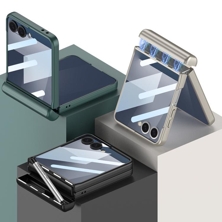 GKK Integrated Magnetic Full Coverage Flip Phone Case with Pen Box+Pen, For Samsung Galaxy Z Flip7 5G, For Samsung Galaxy Z Flip6 / Flip7 FE