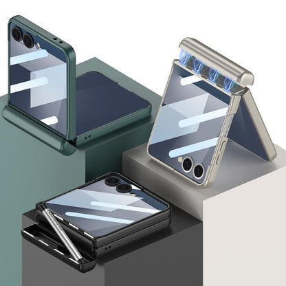 GKK Integrated Magnetic Full Coverage Flip Phone Case with Pen Box+Pen, For Samsung Galaxy Z Flip7 5G, For Samsung Galaxy Z Flip6 / Flip7 FE