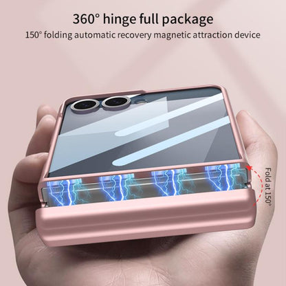 GKK Integrated Magnetic Full Coverage Flip Phone Case with Pen Box+Pen, For Samsung Galaxy Z Flip7 5G, For Samsung Galaxy Z Flip6 / Flip7 FE