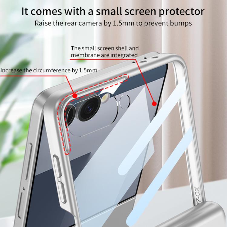 GKK Integrated Magnetic Full Coverage Flip Phone Case with Pen Box+Pen, For Samsung Galaxy Z Flip7 5G, For Samsung Galaxy Z Flip6 / Flip7 FE