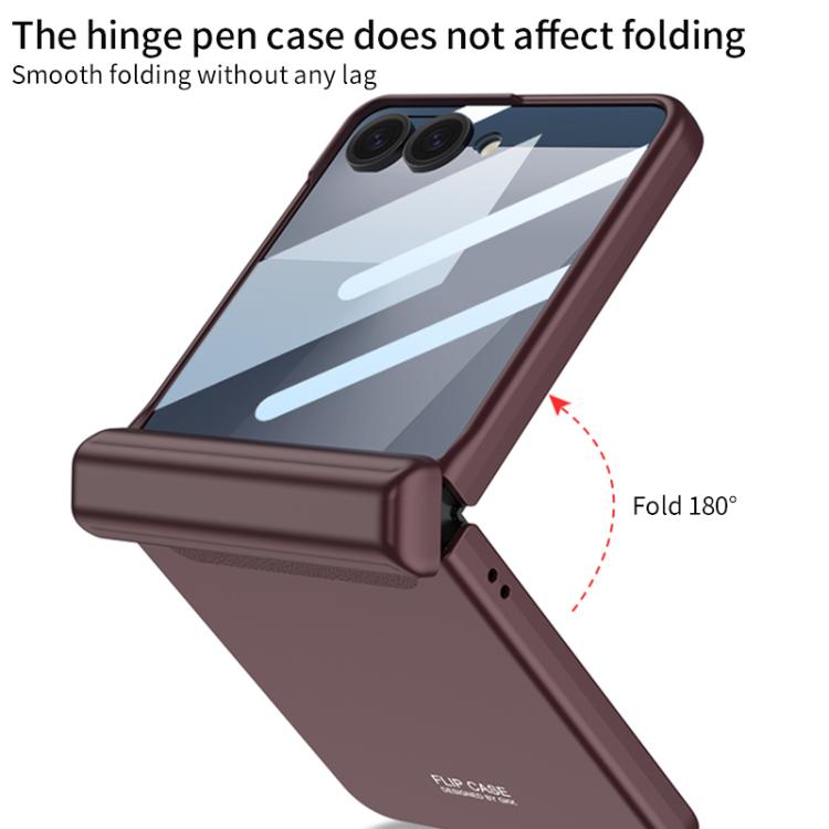 GKK Integrated Magnetic Full Coverage Flip Phone Case with Pen Box+Pen, For Samsung Galaxy Z Flip7 5G, For Samsung Galaxy Z Flip6 / Flip7 FE