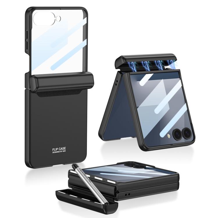 GKK Integrated Magnetic Full Coverage Flip Phone Case with Pen Box+Pen, For Samsung Galaxy Z Flip7 5G, For Samsung Galaxy Z Flip6 / Flip7 FE