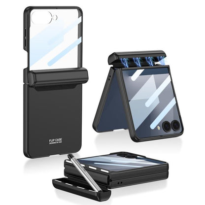 GKK Integrated Magnetic Full Coverage Flip Phone Case with Pen Box+Pen, For Samsung Galaxy Z Flip7 5G, For Samsung Galaxy Z Flip6 / Flip7 FE