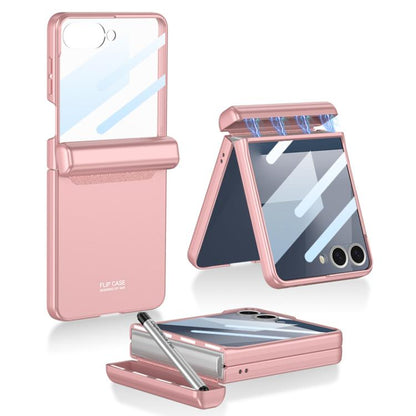 GKK Integrated Magnetic Full Coverage Flip Phone Case with Pen Box+Pen, For Samsung Galaxy Z Flip7 5G, For Samsung Galaxy Z Flip6 / Flip7 FE