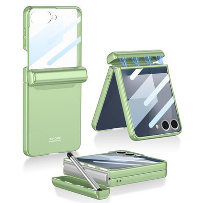 GKK Integrated Magnetic Full Coverage Flip Phone Case with Pen Box+Pen, For Samsung Galaxy Z Flip7 5G, For Samsung Galaxy Z Flip6 / Flip7 FE
