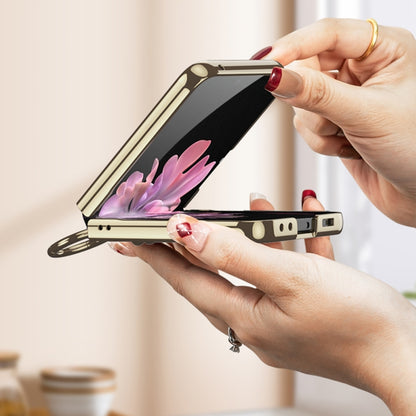 GKK Integrated Plating Weave Texture Phone Case with Ring Holder, For Samsung Galaxy Z Flip6 / Flip7 FE