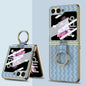 GKK Integrated Plating Weave Texture Phone Case with Ring Holder, For Samsung Galaxy Z Flip6 / Flip7 FE