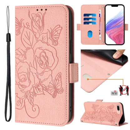 Embossed Rose RFID Anti-theft Leather Phone Case, For iPhone XR, For iPhone XS Max, For iPhone 8 Plus / 7 Plus