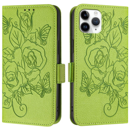 Embossed Rose RFID Anti-theft Leather Phone Case, For iPhone 11 Pro Max, For iPhone 11, For iPhone 11 Pro, For iPhone XS / X