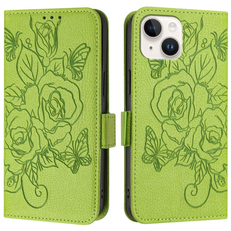Embossed Rose RFID Anti-theft Leather Phone Case, For iPhone 13 mini, For iPhone 12  / 12 Pro, For iPhone 12 Pro Max, For iPhone 12 mini