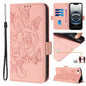 Embossed Rose RFID Anti-theft Leather Phone Case, For iPhone SE 2024, For iPhone 16 Pro Max, For iPhone 16 Pro, For iPhone 16 Plus