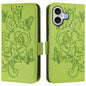Embossed Rose RFID Anti-theft Leather Phone Case, For iPhone 18 Pro / 17 Pro, For iPhone 18 Pro Max / 17 Pro Max, For iPhone 17, For iPhone Air