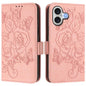 Embossed Rose RFID Anti-theft Leather Phone Case, For iPhone 18 Pro / 17 Pro, For iPhone 18 Pro Max / 17 Pro Max, For iPhone 17, For iPhone Air