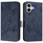 Embossed Rose RFID Anti-theft Leather Phone Case, For iPhone 18 Pro / 17 Pro, For iPhone 18 Pro Max / 17 Pro Max, For iPhone 17, For iPhone Air