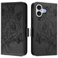 Embossed Rose RFID Anti-theft Leather Phone Case, For iPhone 18 Pro / 17 Pro, For iPhone 18 Pro Max / 17 Pro Max, For iPhone 17, For iPhone Air