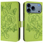 Embossed Rose RFID Anti-theft Leather Phone Case, For iPhone 18 Pro / 17 Pro, For iPhone 18 Pro Max / 17 Pro Max, For iPhone 17, For iPhone Air