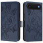 Embossed Rose RFID Anti-theft Leather Phone Case, For iPhone 17 Pro Max, For iPhone 17 Pro, For iPhone 17, For iPhone Air