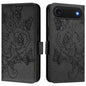 Embossed Rose RFID Anti-theft Leather Phone Case, For iPhone 17 Pro Max, For iPhone 17 Pro, For iPhone 17, For iPhone Air