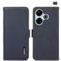 KHAZNEH Side-Magnetic Litchi Genuine Leather RFID Phone Case, For Redmi Turbo 4 / Poco X7 Pro, For Redmi Note 14 5G, For Redmi Note 14 Pro 5G, For Redmi 14C 4G, For Redmi 13 4G