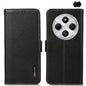 KHAZNEH Side-Magnetic Litchi Genuine Leather RFID Phone Case, For Redmi Turbo 4 / Poco X7 Pro, For Redmi Note 14 5G, For Redmi Note 14 Pro 5G, For Redmi 14C 4G, For Redmi 13 4G