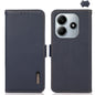 KHAZNEH Side-Magnetic Litchi Genuine Leather RFID Phone Case, For Redmi Turbo 4 / Poco X7 Pro, For Redmi Note 14 5G, For Redmi Note 14 Pro 5G, For Redmi 14C 4G, For Redmi 13 4G