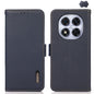 KHAZNEH Side-Magnetic Litchi Genuine Leather RFID Phone Case, For Redmi Turbo 4 / Poco X7 Pro, For Redmi Note 14 5G, For Redmi Note 14 Pro 5G, For Redmi 14C 4G, For Redmi 13 4G