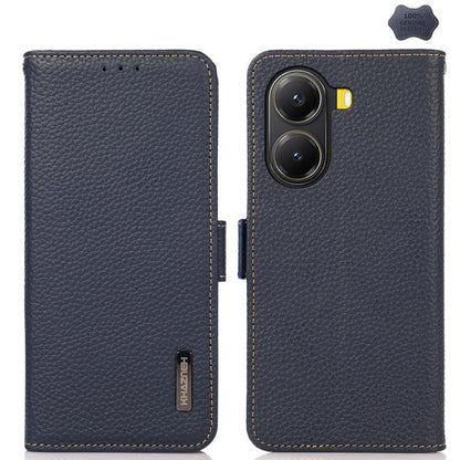 KHAZNEH Side-Magnetic Litchi Genuine Leather RFID Phone Case, For Redmi K90/Poco F8 Pro, For Redmi Note 15 Pro 5G Global 163.6mm, For Redmi 13x, For Redmi Note 14S 4G, For Redmi Turbo 4 Pro, For Redmi Turbo 4 / Poco X7 Pro