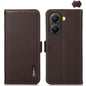 KHAZNEH Side-Magnetic Litchi Genuine Leather RFID Phone Case, For Redmi K90/Poco F8 Pro, For Redmi Note 15 Pro 5G Global 163.6mm, For Redmi 13x, For Redmi Note 14S 4G, For Redmi Turbo 4 Pro, For Redmi Turbo 4 / Poco X7 Pro