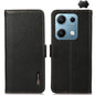 KHAZNEH Side-Magnetic Litchi Genuine Leather RFID Phone Case, For Redmi K90/Poco F8 Pro, For Redmi Note 15 Pro 5G Global 163.6mm, For Redmi 13x, For Redmi Note 14S 4G, For Redmi Turbo 4 Pro, For Redmi Turbo 4 / Poco X7 Pro