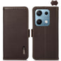 KHAZNEH Side-Magnetic Litchi Genuine Leather RFID Phone Case, For Redmi K90/Poco F8 Pro, For Redmi Note 15 Pro 5G Global 163.6mm, For Redmi 13x, For Redmi Note 14S 4G, For Redmi Turbo 4 Pro, For Redmi Turbo 4 / Poco X7 Pro