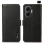 KHAZNEH Side-Magnetic Litchi Genuine Leather RFID Phone Case, For Redmi K90/Poco F8 Pro, For Redmi Note 15 Pro 5G Global 163.6mm, For Redmi 13x, For Redmi Note 14S 4G, For Redmi Turbo 4 Pro, For Redmi Turbo 4 / Poco X7 Pro
