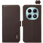 KHAZNEH Side-Magnetic Litchi Genuine Leather RFID Phone Case, For Redmi Turbo 5 Max 5G / Poco X8 Pro Max 5G, For Redmi Turbo 5 5G / Poco X8 Pro 5G, For Redmi Note 15 Pro+ 5G Global 163.3mm, For Redmi Note 15 5G Global 164mm                             ...