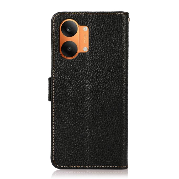 KHAZNEH Side-Magnetic Litchi Genuine Leather RFID Phone Case, For Redmi Turbo 5 Max 5G / Poco X8 Pro Max 5G, For Redmi Turbo 5 5G / Poco X8 Pro 5G, For Redmi Note 15 Pro+ 5G Global 163.3mm, For Redmi Note 15 5G Global 164mm                             ...
