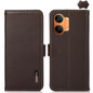 KHAZNEH Side-Magnetic Litchi Genuine Leather RFID Phone Case, For Redmi Turbo 5 Max 5G / Poco X8 Pro Max 5G, For Redmi Turbo 5 5G / Poco X8 Pro 5G, For Redmi Note 15 Pro+ 5G Global 163.3mm, For Redmi Note 15 5G Global 164mm                             ...