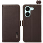 KHAZNEH Side-Magnetic Litchi Genuine Leather RFID Phone Case, For Redmi Turbo 5 Max 5G / Poco X8 Pro Max 5G, For Redmi Turbo 5 5G / Poco X8 Pro 5G, For Redmi Note 15 Pro+ 5G Global 163.3mm, For Redmi Note 15 5G Global 164mm                             ...