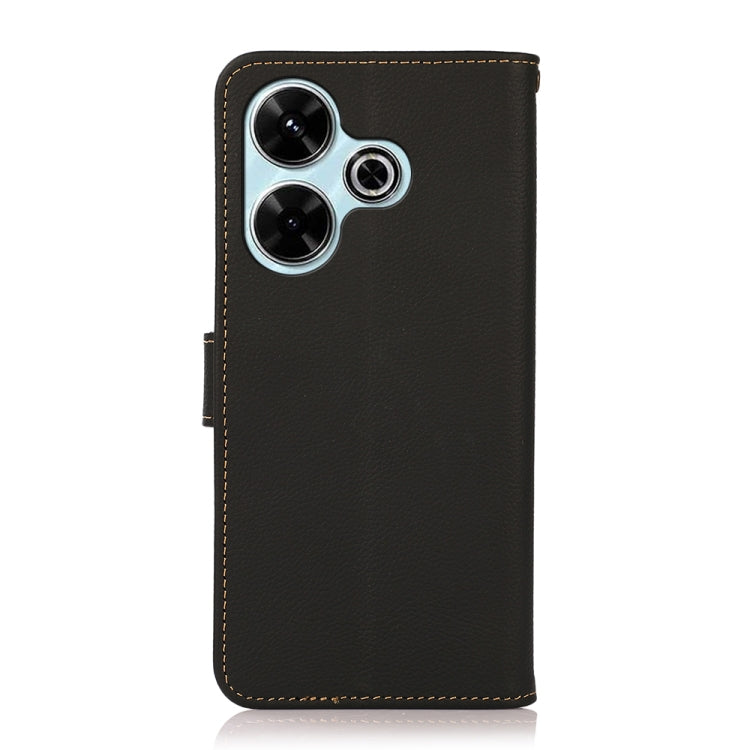 KHAZNEH Custer Texture RFID Genuine Leather Phone Case