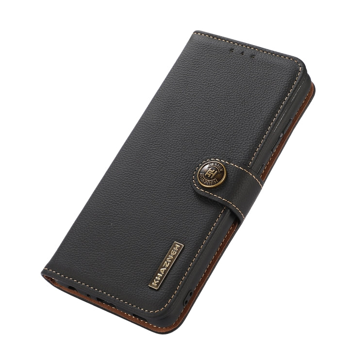 KHAZNEH Custer Texture RFID Genuine Leather Phone Case