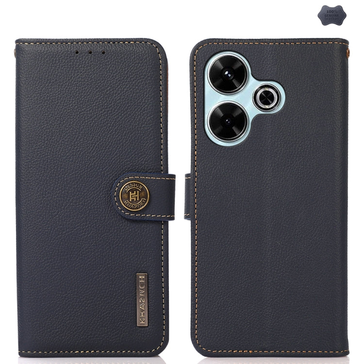 KHAZNEH Custer Texture RFID Genuine Leather Phone Case