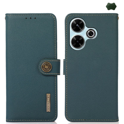 KHAZNEH Custer Texture RFID Genuine Leather Phone Case