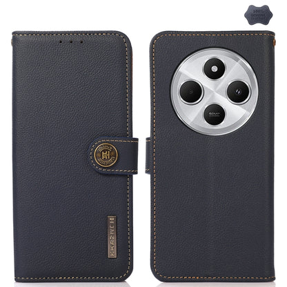 KHAZNEH Custer Texture RFID Genuine Leather Phone Case, For Redmi Turbo 4 Pro, For Redmi Turbo 4, For Redmi Note 14 5G, For Redmi Note 14 Pro 5G, For Redmi 14C 4G, For Redmi 13 4G
