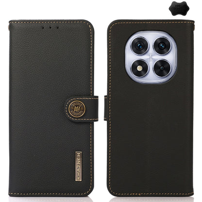 KHAZNEH Custer Texture RFID Genuine Leather Phone Case, For Redmi Turbo 4, For Redmi Note 14 5G, For Redmi Note 14 Pro 5G, For Redmi 14C 4G, For Redmi 13 4G