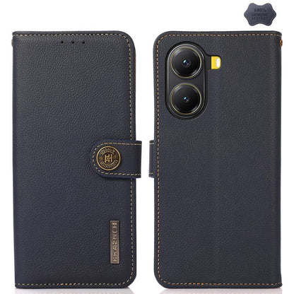 KHAZNEH Custer Texture RFID Genuine Leather Phone Case, For Redmi Note 15 Pro 5G Global 163.6mm, For Redmi 13x, For Redmi Note 14S 4G, For Redmi Turbo 4 Pro, For Redmi Turbo 4, For Redmi Note 14 5G, For Redmi Note 14 Pro 5G, For Redmi 14C 4G
