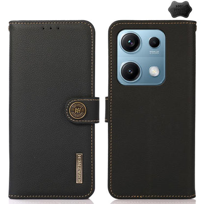 KHAZNEH Custer Texture RFID Genuine Leather Phone Case, For Redmi K90 Pro Max/Poco F8 Ultra, For Redmi K90/Poco F8 Pro, For Redmi Note 15 Pro+ 5G Global 163.3mm, For Redmi Note 15 Pro 5G Global 163.6mm, For Redmi Note 15 5G Global 164mm, For Redmi 13x�...