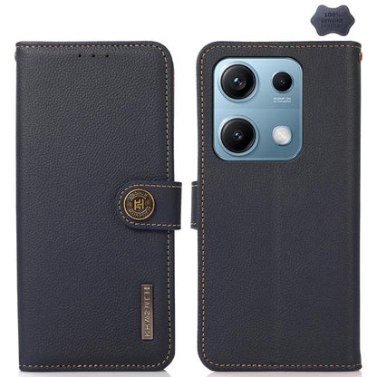 KHAZNEH Custer Texture RFID Genuine Leather Phone Case, For Redmi K90 Pro Max/Poco F8 Ultra, For Redmi K90/Poco F8 Pro, For Redmi Note 15 Pro+ 5G Global 163.3mm, For Redmi Note 15 Pro 5G Global 163.6mm, For Redmi Note 15 5G Global 164mm, For Redmi 13x�...