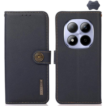 KHAZNEH Custer Texture RFID Genuine Leather Phone Case, For Redmi Note 15 Pro 5G Global 163.6mm, For Redmi 13x, For Redmi Note 14S 4G, For Redmi Turbo 4 Pro, For Redmi Turbo 4, For Redmi Note 14 5G, For Redmi Note 14 Pro 5G, For Redmi 14C 4G