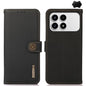KHAZNEH Custer Texture RFID Genuine Leather Phone Case, For Redmi A7 Pro 171mm / Poco C85x 5G, For Redmi Turbo 5 Max / Poco X8 Pro Max, For Redmi Turbo 5 5G / Poco X8 Pro 5G, For Redmi Note 15 Pro+ 5G Global 163.3mm, For Redmi Note 15 5G Global 164mm  ...