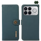 KHAZNEH Custer Texture RFID Genuine Leather Phone Case, For Redmi A7 Pro 171mm / Poco C85x 5G, For Redmi Turbo 5 Max / Poco X8 Pro Max, For Redmi Turbo 5 5G / Poco X8 Pro 5G, For Redmi Note 15 Pro+ 5G Global 163.3mm, For Redmi Note 15 5G Global 164mm  ...