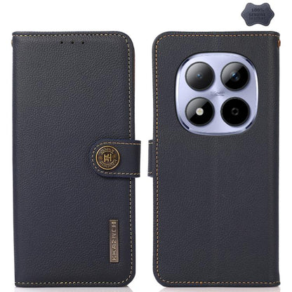 KHAZNEH Custer Texture RFID Genuine Leather Phone Case, For Redmi A7 Pro 171mm / Poco C85x 5G, For Redmi Turbo 5 Max / Poco X8 Pro Max, For Redmi Turbo 5 5G / Poco X8 Pro 5G, For Redmi Note 15 Pro+ 5G Global 163.3mm, For Redmi Note 15 5G Global 164mm  ...