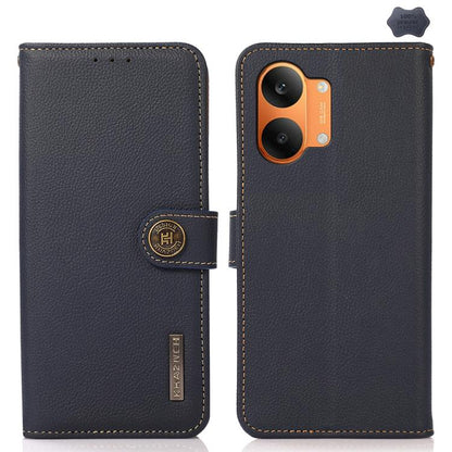KHAZNEH Custer Texture RFID Genuine Leather Phone Case, For Redmi A7 Pro 171mm / Poco C85x 5G, For Redmi Turbo 5 Max / Poco X8 Pro Max, For Redmi Turbo 5 5G / Poco X8 Pro 5G, For Redmi Note 15 Pro+ 5G Global 163.3mm, For Redmi Note 15 5G Global 164mm  ...